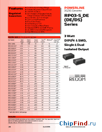 Datasheet RP03-1215DE производства Recom